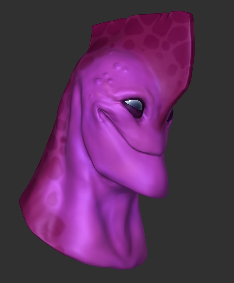 Alien Head: sculpted in Zbrush for a university assignment.