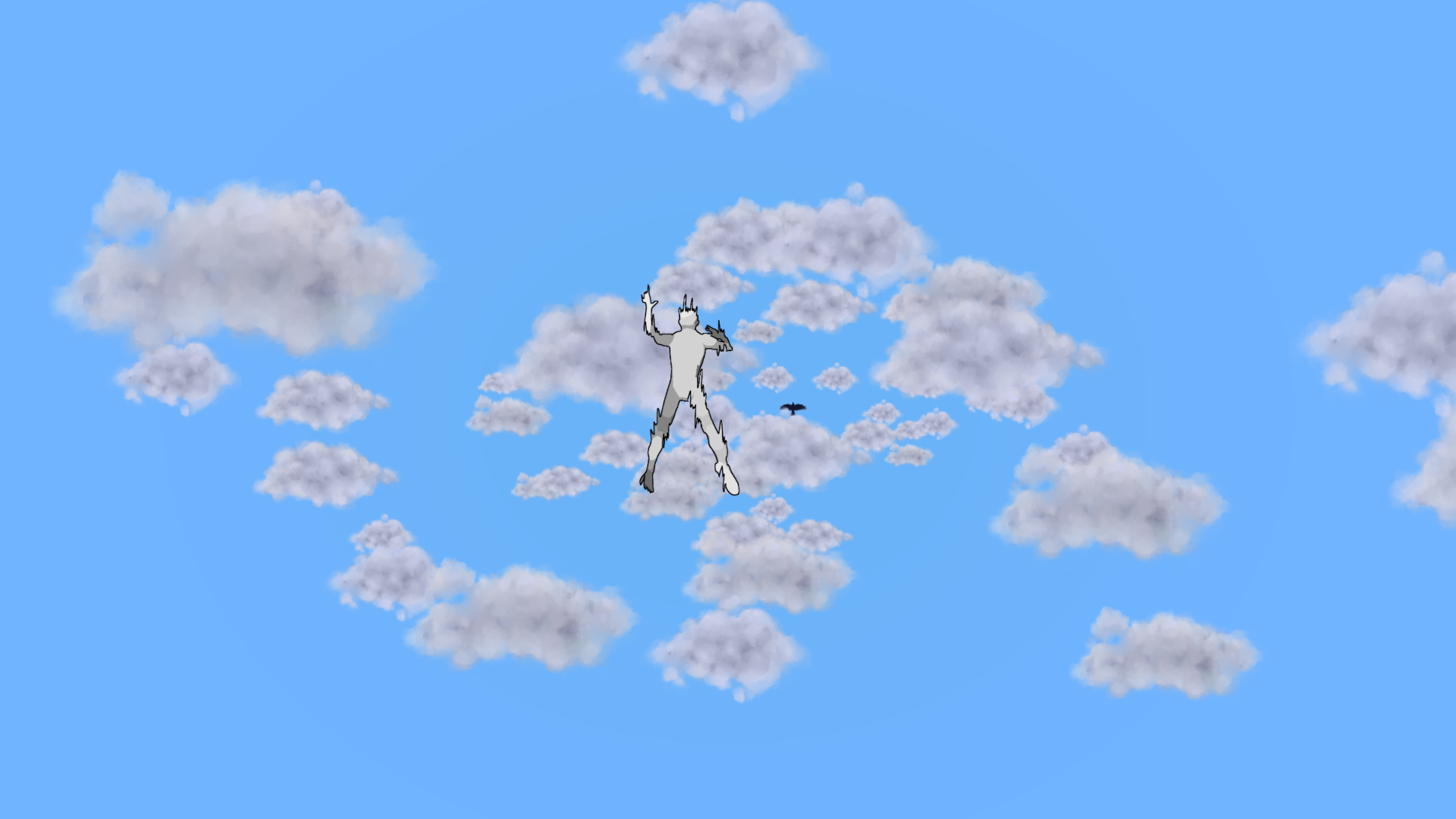 Illustration of a diver standing at the bottom of the deep sea.