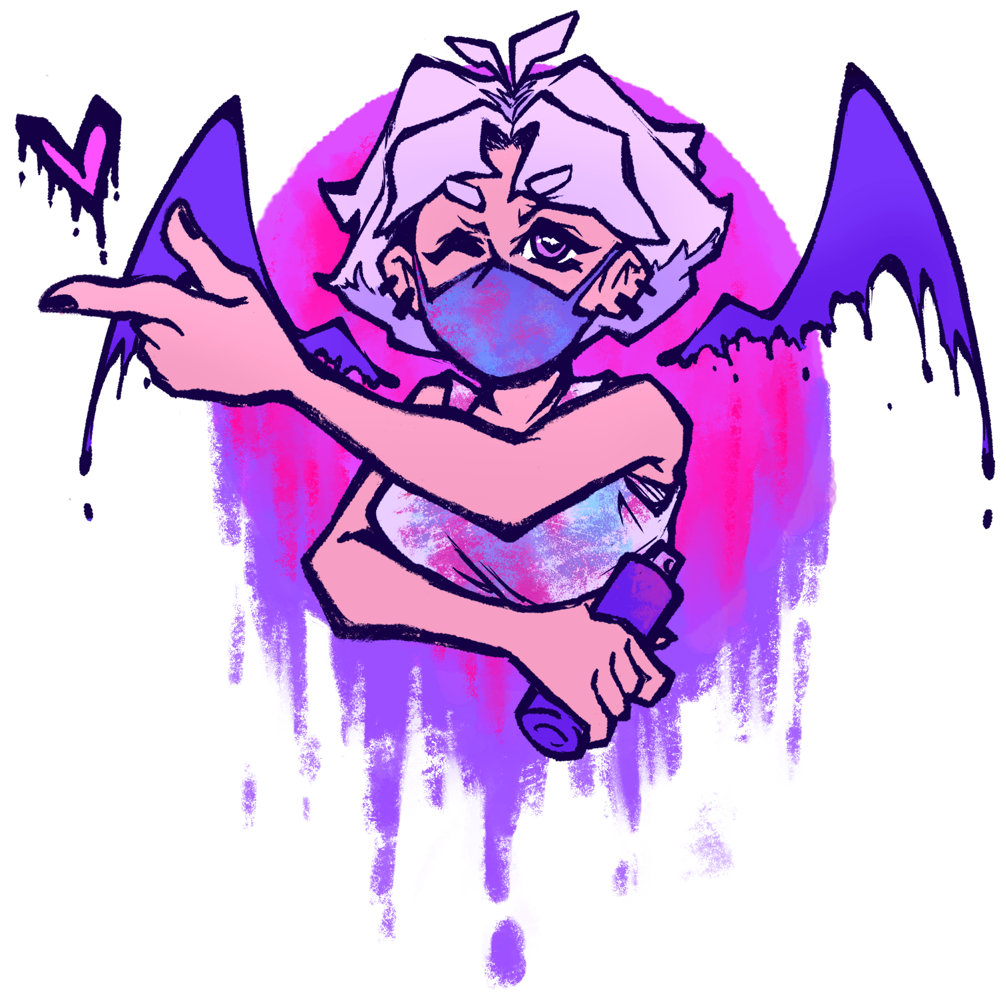 Spraypaint decal made for Troublemakers game prototype.