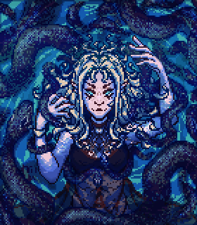 Floating: pixel art illustration