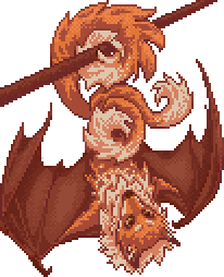 Flying Fox: original pixel art creature design.
